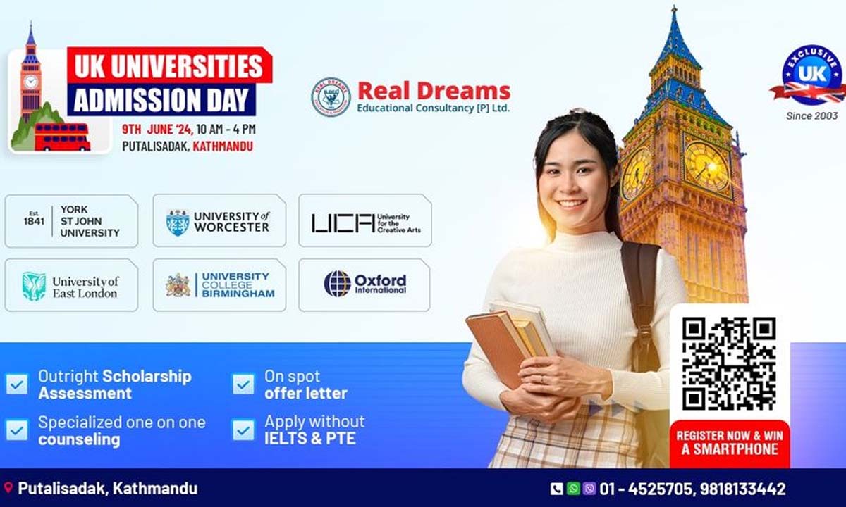 UK Universities Admission Day on 9th June 2024 at Real Dreams Consultancy